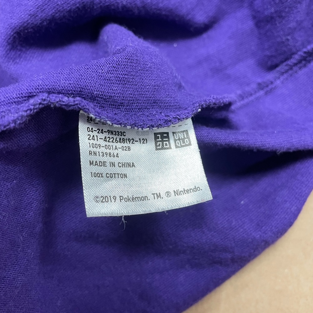 Pokemon Ghost Gengar Uniqlo Mimikyu Haunter Purple T-Shirt Top XS - Picture 7 of 11